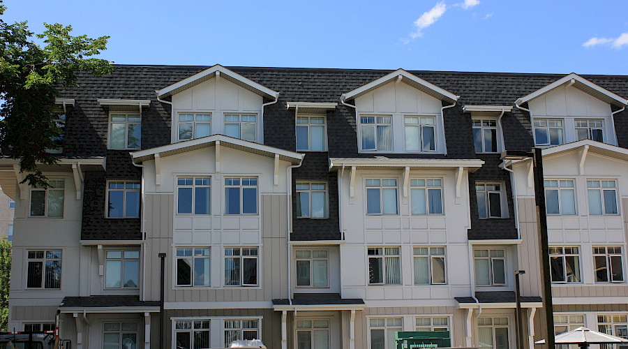 The exterior of the University of Alberta's Tamarach and Pinecrest Residences.