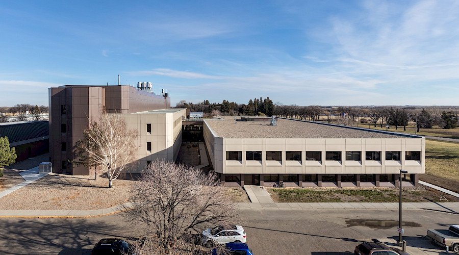 A bird's eye view of the LRC Annex Block on a clear day.