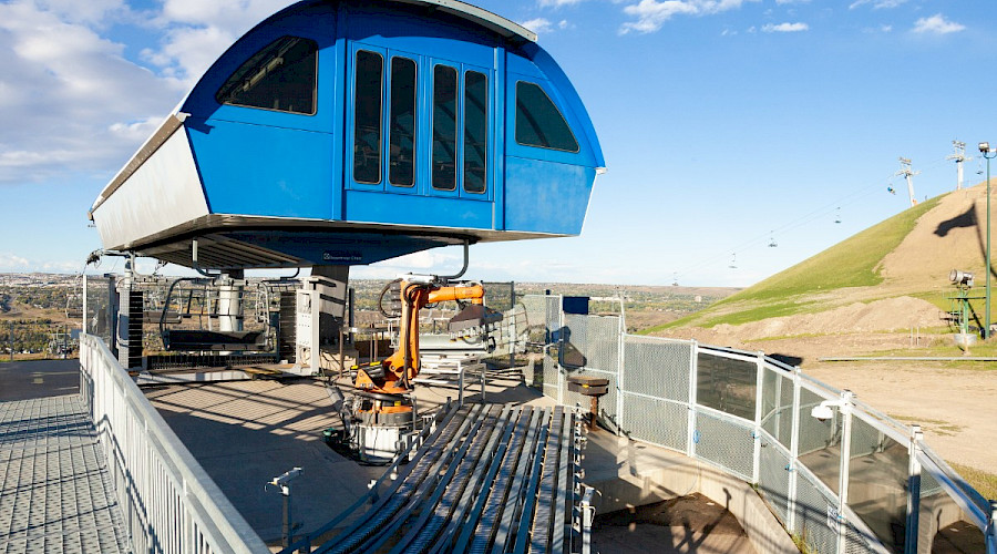 The top of the chairlift at the Canada Olympic Park.