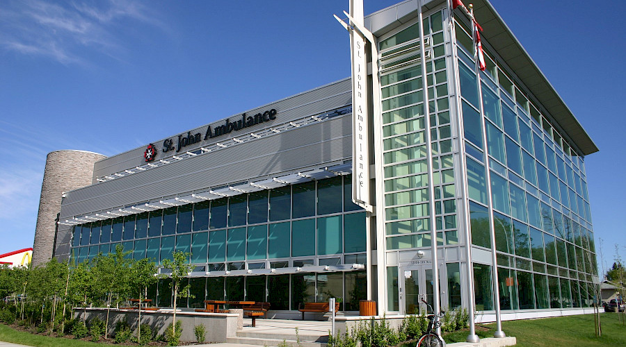 The exterior of the St. John's Ambulance building.