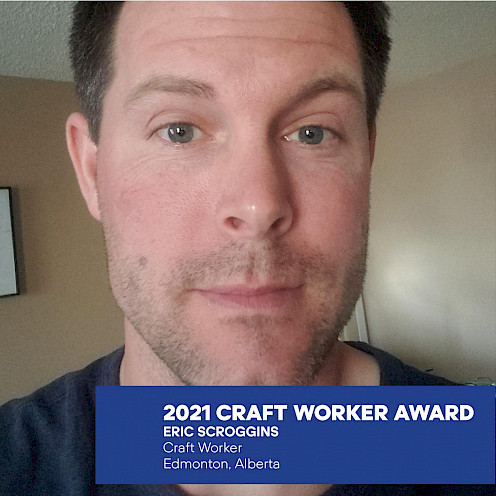 A photo of Eric Scroggins, winner of the the 2021 Craft Worker Award.