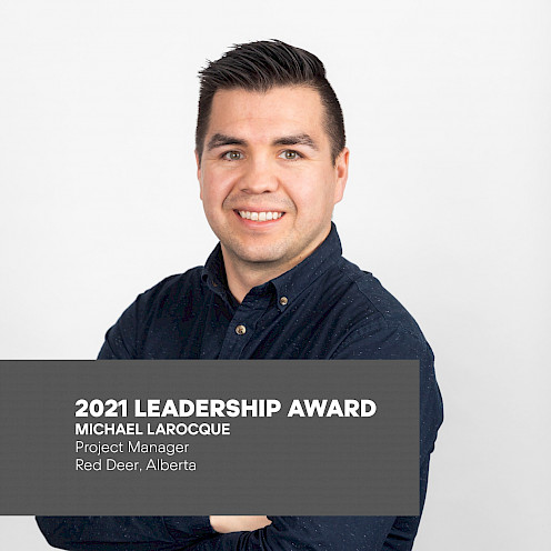A photo of Michael Larocque, winner of the the 2021 Leadership Award.