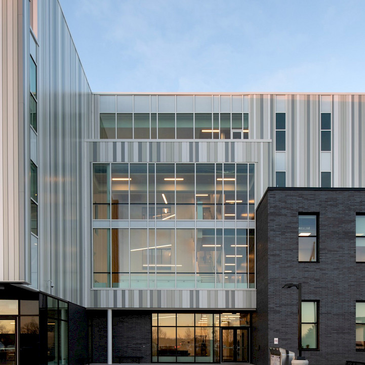 A photo of the Barry Simcoe Emergency Services Building in Barrie, Ontario.