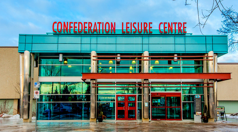 The entrance to the Confederation Leisure Centre.
