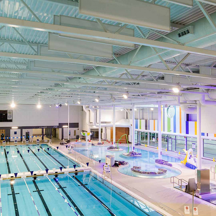 Overlooking the Canada Games Aquatic center in Kamloops Alberta.