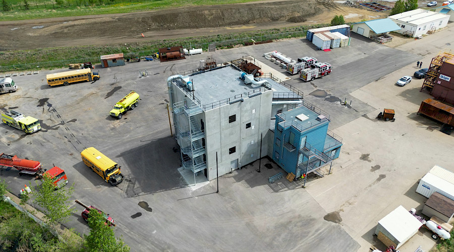 An aerial shot of the Ed Howell Emergency Services Training Centre under construction.