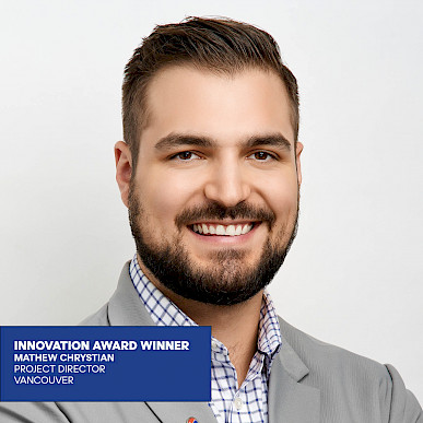 Headshot photo of Mathew Chrystian, 2023 Innovation Award Winner