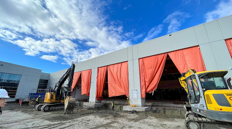 Exterior image of a four garage door bay built by Chandos Construction Vancouver