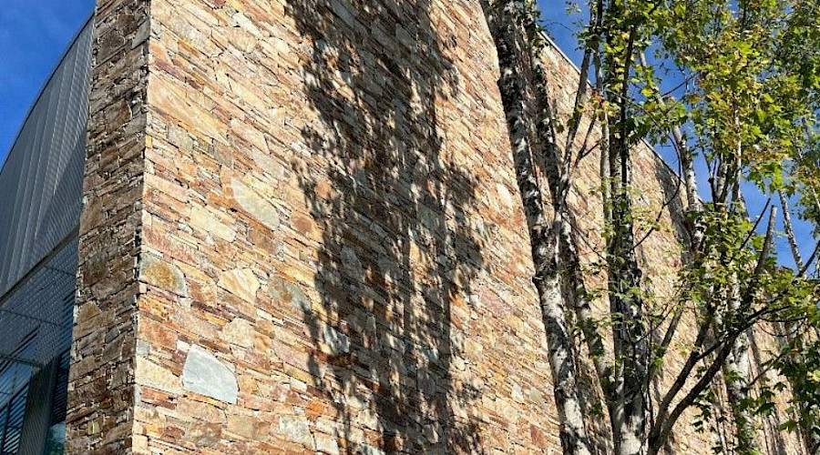 Image of the completed recladding masonry wall completed by Chandos Construction Vancouver