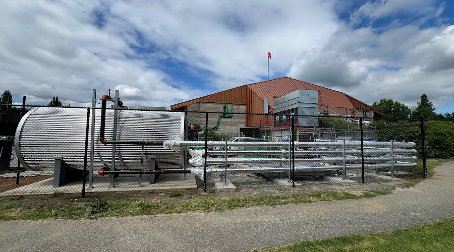 Exterior image of the Abbotsford Recreation Centre, renovated by Chandos Construction