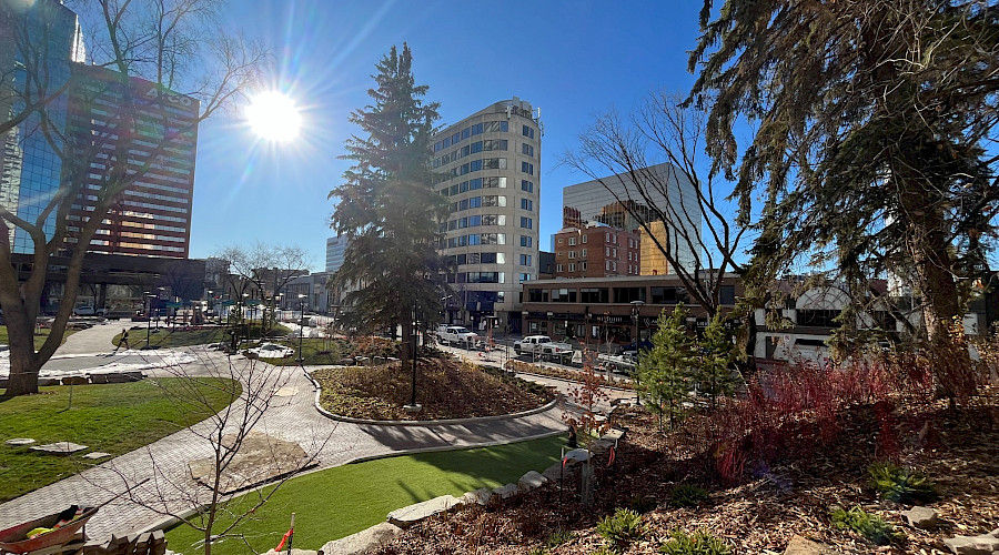 Image of City of Edmonton's Beaver House Park in the final stages of renovation by Chandos Construction Civil